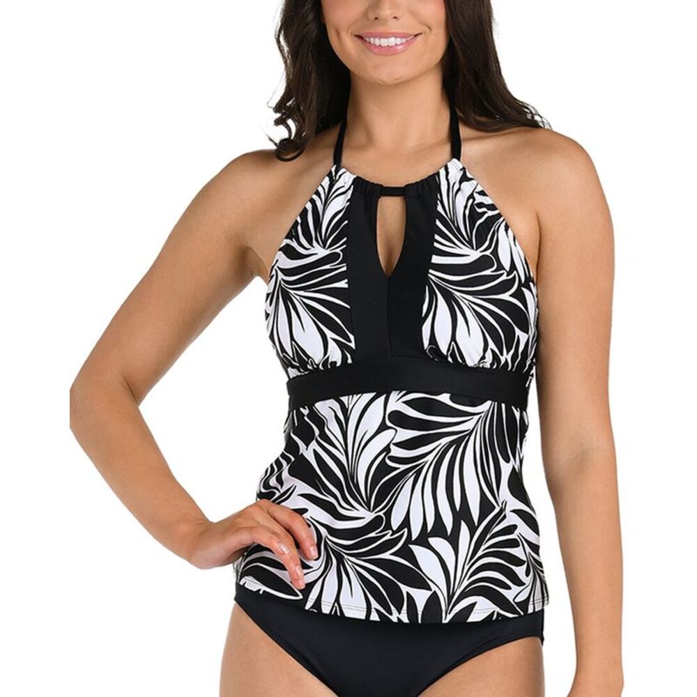 24Th And Ocean Womens  Floating Palms Tankini Top